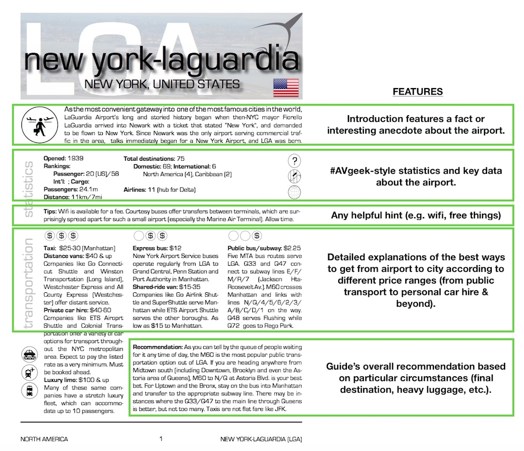 Airport guide detail for New York's LaGuardia Airport
