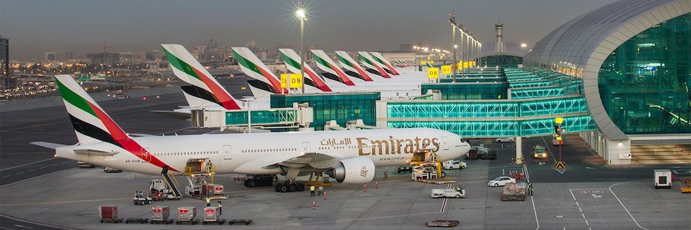 Emirates planes at DXB Airport