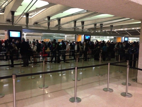 Long security line at IAD