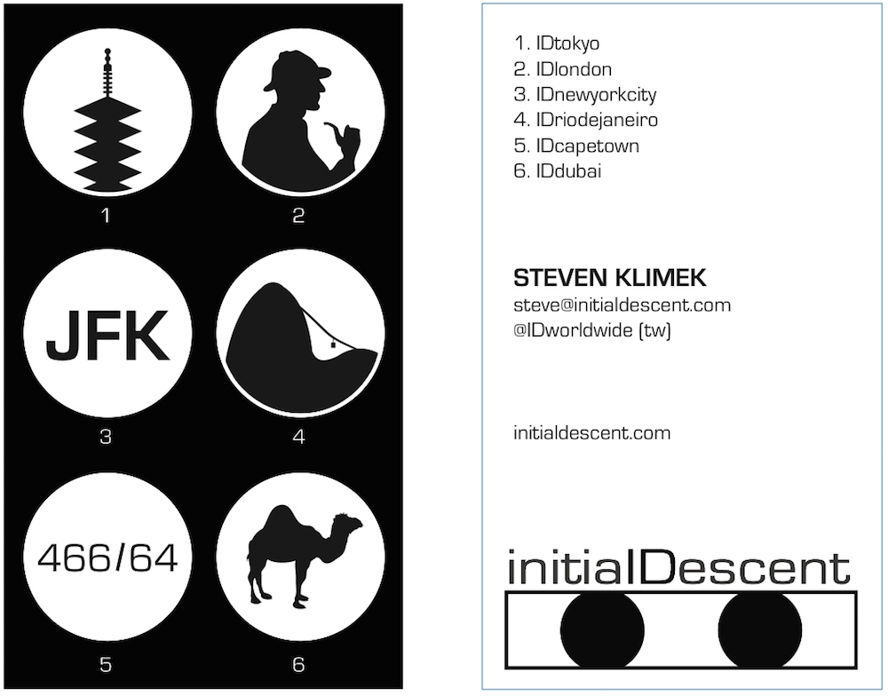 Initial Descent business card ver. 4