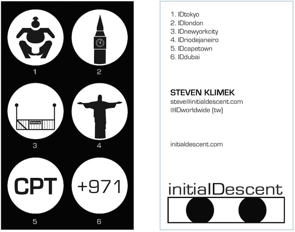 Initial Descent business card ver. 5