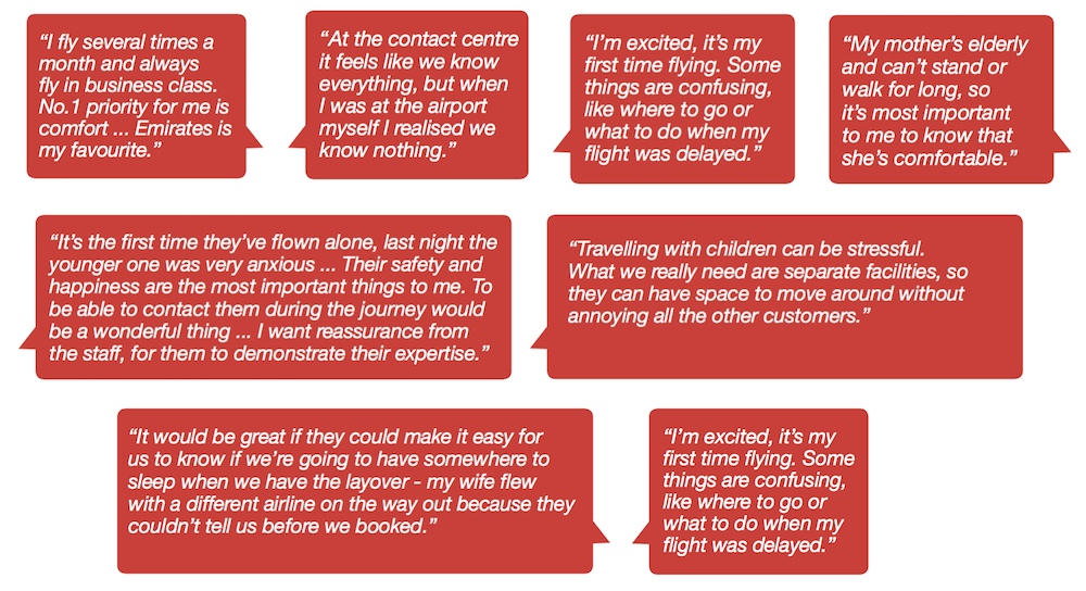 Quotes from passenger research process