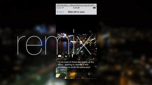 Animated gif showing how Remix feature works